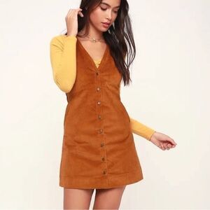 Free People Rolling Thunder Corduroy Mini Dress